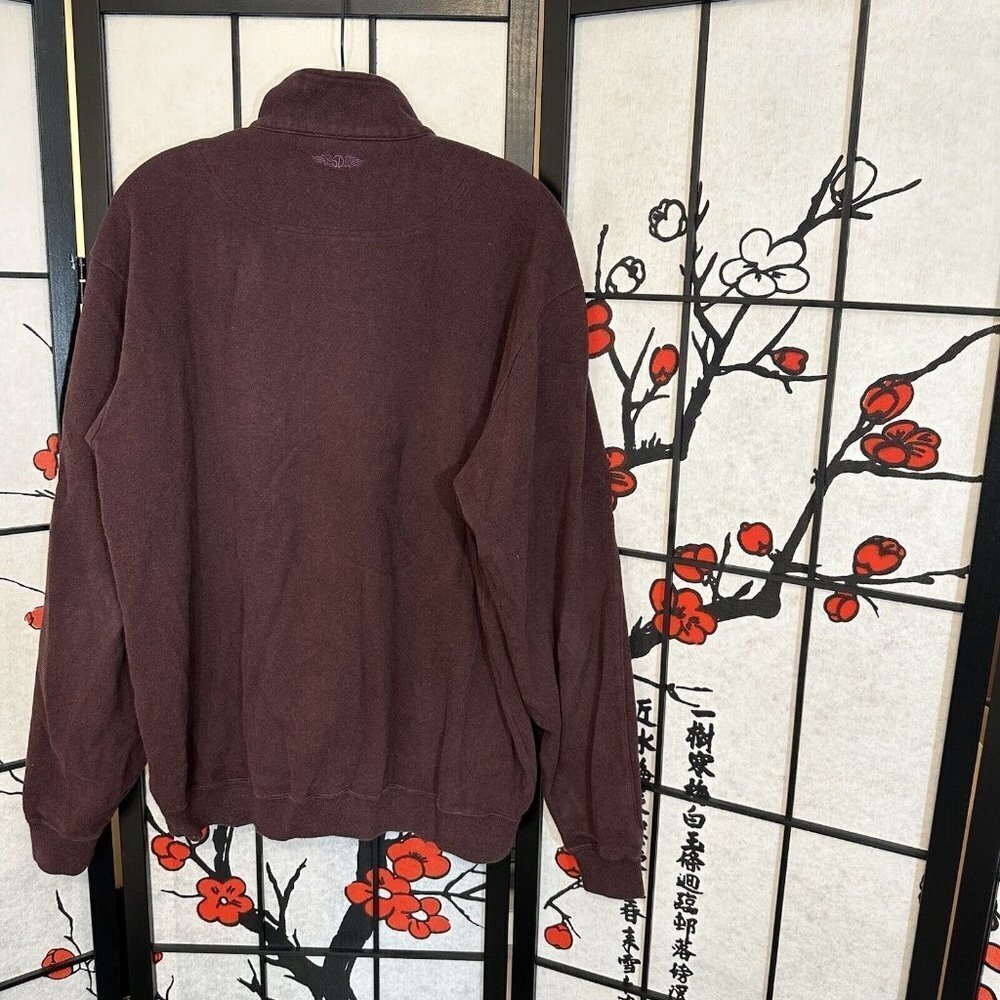Straight Down Mens Golf Performance Pullover Sweater Half Zip Burgundy Red Sz M - Picture 4 of 5